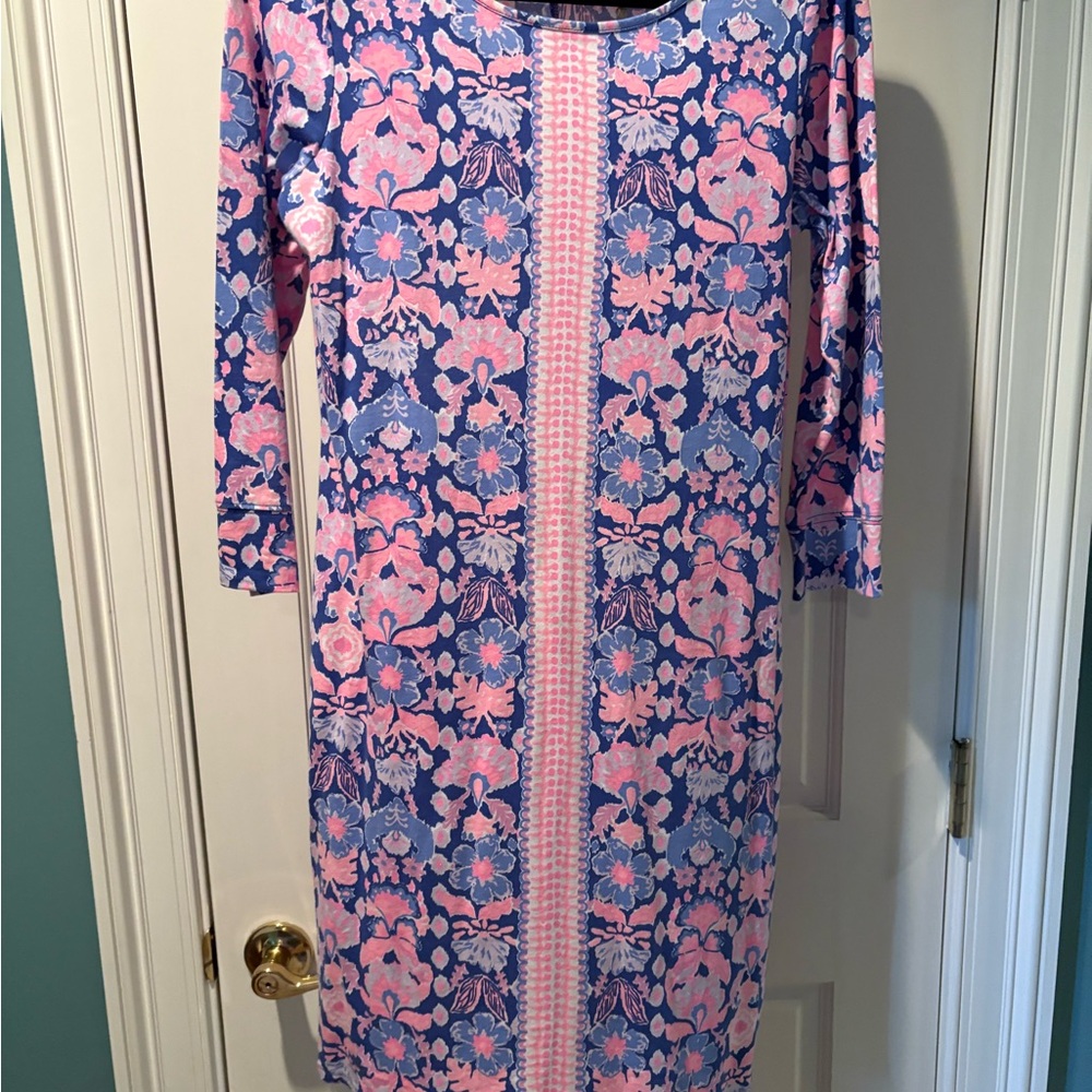 Lilly Pulitzer Pink and Blue Floral Cotton Dress